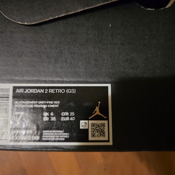 GS Air Jordan 2 Black Cement Sz 7 - Picture 6 of 6